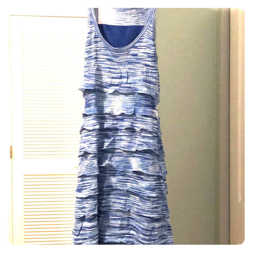 Blue layered mini dress